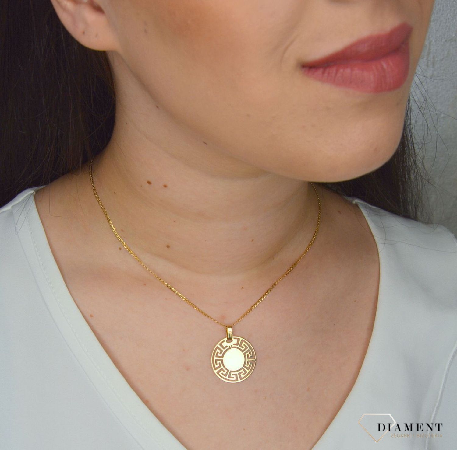 Złota zawieszka 585 kółko wzór grecki DIA-ZA 2702-585.jpg